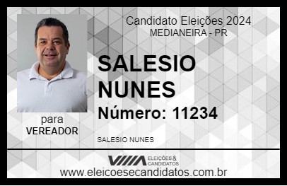 Candidato SALESIO NUNES 2024 - MEDIANEIRA - Eleições