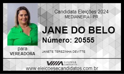 Candidato JANE DO BELO 2024 - MEDIANEIRA - Eleições