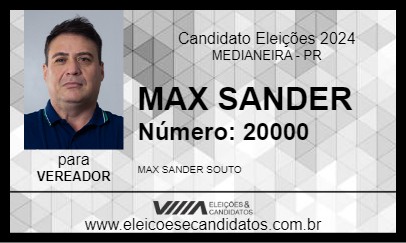 Candidato MAX SANDER 2024 - MEDIANEIRA - Eleições