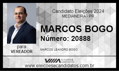 Candidato MARCOS BOGO 2024 - MEDIANEIRA - Eleições