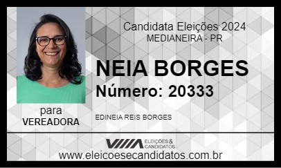 Candidato NEIA BORGES 2024 - MEDIANEIRA - Eleições