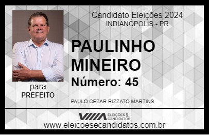 Candidato PAULINHO MINEIRO 2024 - INDIANÓPOLIS - Eleições