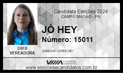 Candidato JÔ HEY 2024 - CAMPO MAGRO - Eleições