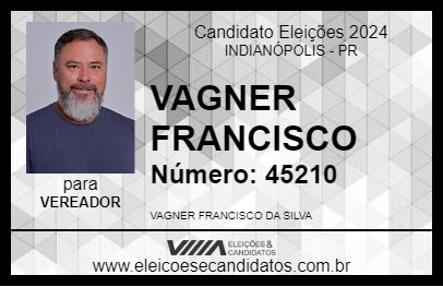 Candidato VAGNER FRANCISCO 2024 - INDIANÓPOLIS - Eleições