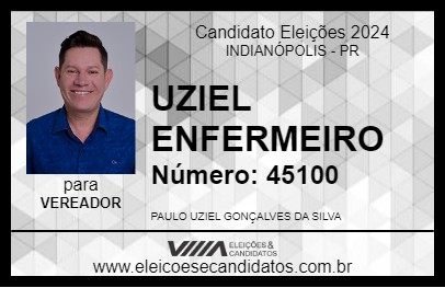 Candidato UZIEL ENFERMEIRO 2024 - INDIANÓPOLIS - Eleições