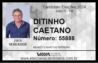 Candidato DITINHO CAETANO 2024 - JABOTI - Eleições