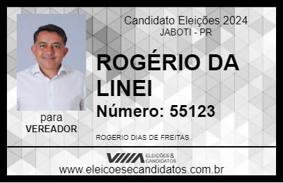 Candidato ROGÉRIO DA LINEI 2024 - JABOTI - Eleições