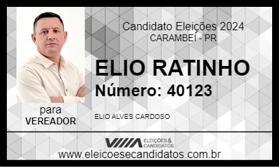 Candidato ELIO RATINHO 2024 - CARAMBEÍ - Eleições