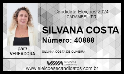 Candidato SILVANA COSTA 2024 - CARAMBEÍ - Eleições