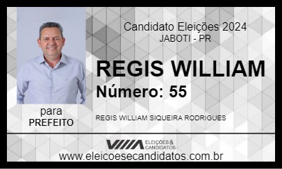 Candidato REGIS WILLIAM 2024 - JABOTI - Eleições