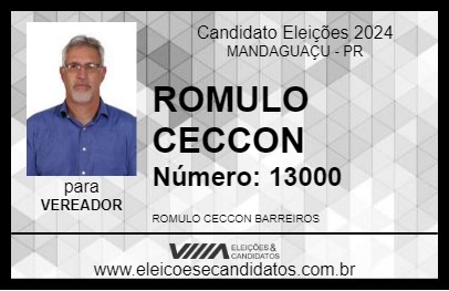 Candidato ROMULO CECCON 2024 - MANDAGUAÇU - Eleições