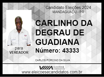 Candidato CARLINHO DA DEGRAU DE GUADIANA 2024 - MANDAGUAÇU - Eleições