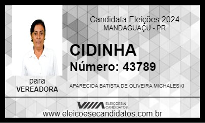 Candidato CIDINHA 2024 - MANDAGUAÇU - Eleições