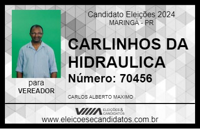 Candidato CARLINHOS DA HIDRAULICA 2024 - MARINGÁ - Eleições