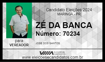 Candidato ZÉ DA BANCA 2024 - MARINGÁ - Eleições