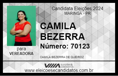 Candidato CAMILA  BEZERRA 2024 - MARINGÁ - Eleições