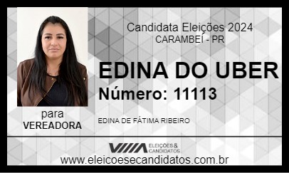 Candidato EDINA DO UBER 2024 - CARAMBEÍ - Eleições