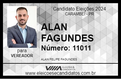 Candidato ALAN FAGUNDES 2024 - CARAMBEÍ - Eleições