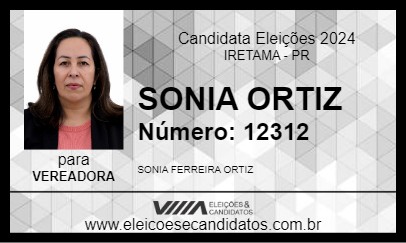 Candidato SONIA ORTIZ 2024 - IRETAMA - Eleições