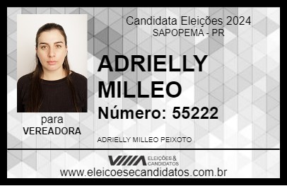 Candidato ADRIELLY MILLEO 2024 - SAPOPEMA - Eleições