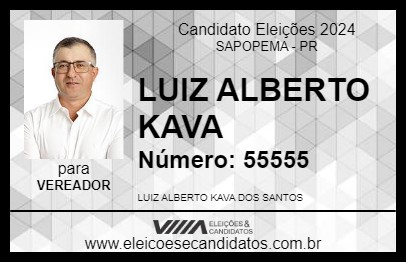 Candidato LUIZ ALBERTO KAVA 2024 - SAPOPEMA - Eleições