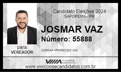 Candidato JOSMAR VAZ 2024 - SAPOPEMA - Eleições