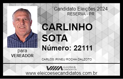 Candidato CARLINHO SOTA 2024 - RESERVA - Eleições