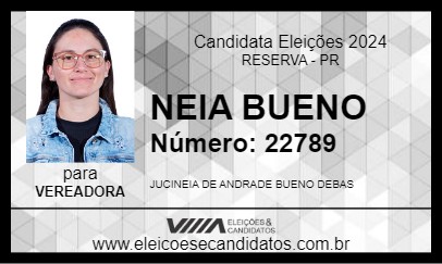 Candidato NEIA BUENO 2024 - RESERVA - Eleições