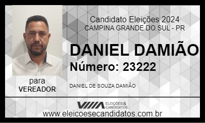 Candidato DANIEL DAMIÃO 2024 - CAMPINA GRANDE DO SUL - Eleições