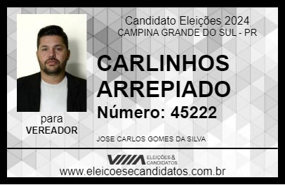 Candidato CARLINHOS ARREPIADO 2024 - CAMPINA GRANDE DO SUL - Eleições