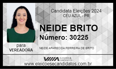 Candidato NEIDE BRITO 2024 - CÉU AZUL - Eleições