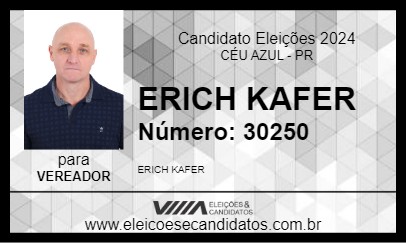 Candidato ERICH KAFER 2024 - CÉU AZUL - Eleições