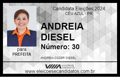 Candidato ANDREIA DIESEL 2024 - CÉU AZUL - Eleições