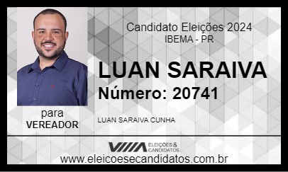 Candidato LUAN SARAIVA 2024 - IBEMA - Eleições