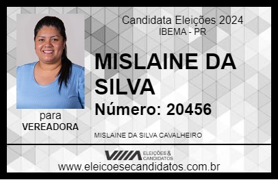 Candidato MISLAINE DA SILVA 2024 - IBEMA - Eleições