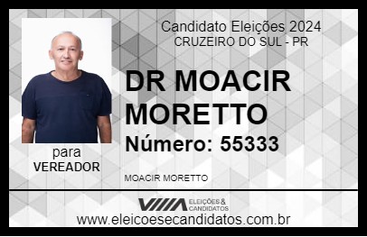 Candidato DR MOACIR MORETTO 2024 - CRUZEIRO DO SUL - Eleições