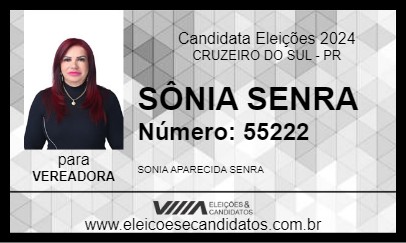 Candidato SÔNIA SENRA 2024 - CRUZEIRO DO SUL - Eleições