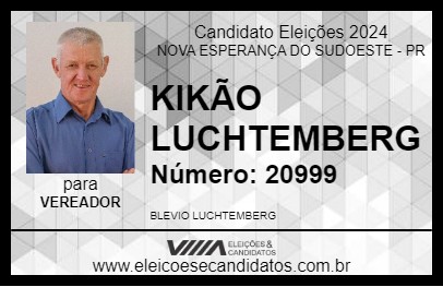 Candidato KIKÃO LUCHTEMBERG 2024 - NOVA ESPERANÇA DO SUDOESTE - Eleições