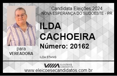 Candidato ILDA CACHOEIRA 2024 - NOVA ESPERANÇA DO SUDOESTE - Eleições