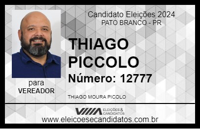 Candidato THIAGO PICCOLO 2024 - PATO BRANCO - Eleições