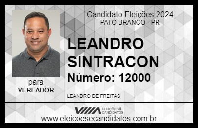 Candidato LEANDRO SINTRACON 2024 - PATO BRANCO - Eleições