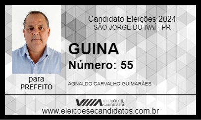 Candidato GUINA 2024 - SÃO JORGE DO IVAÍ - Eleições