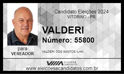 Candidato VALDERI 2024 - VITORINO - Eleições