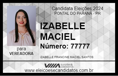 Candidato IZABELLE MACIEL 2024 - PONTAL DO PARANÁ - Eleições