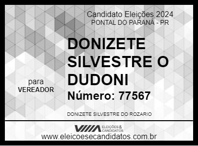 Candidato DONIZETE SILVESTRE O DUDONI 2024 - PONTAL DO PARANÁ - Eleições