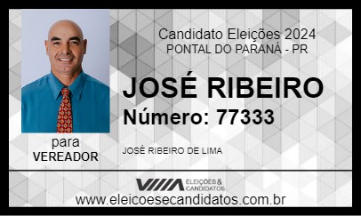 Candidato JOSÉ RIBEIRO 2024 - PONTAL DO PARANÁ - Eleições