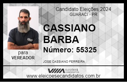 Candidato CASSIANO BARBA 2024 - GUARACI - Eleições