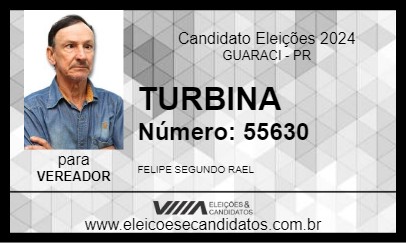 Candidato TURBINA 2024 - GUARACI - Eleições