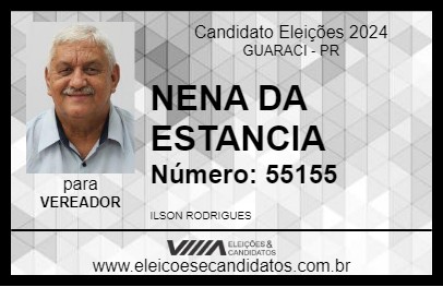 Candidato NENA DA ESTANCIA 2024 - GUARACI - Eleições