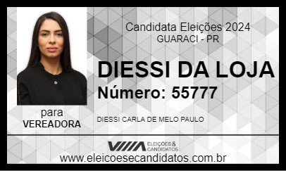 Candidato DIESSI DA LOJA 2024 - GUARACI - Eleições